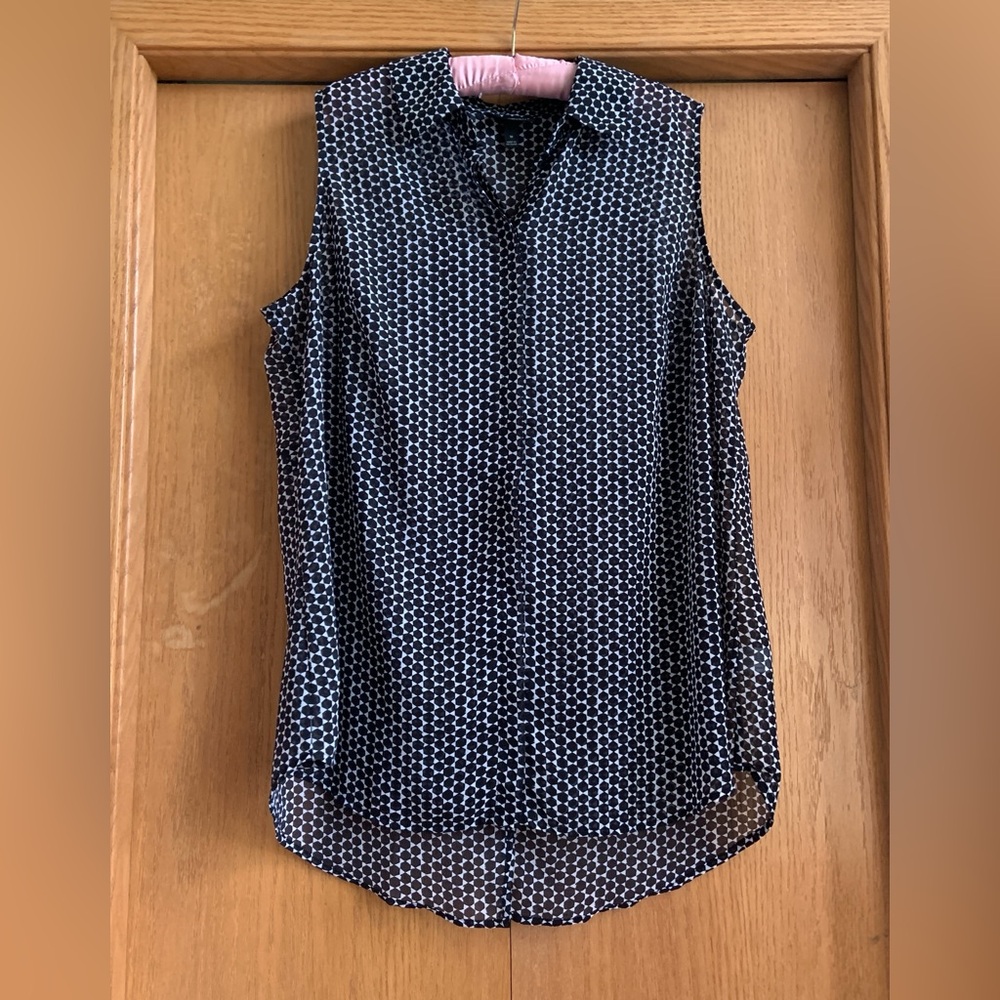 Lane Bryant Sheer Sleeveless Black and White Tunic